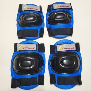 🏠 Kids Sports Protective Equipment Blue & Black Knee & Elbow Pads Child Size
